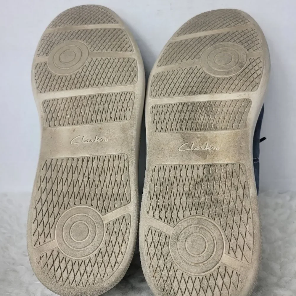 Clarks Cambro Men's Sneaker Size 11 Blue Leather Canvas Lace Up Shoes